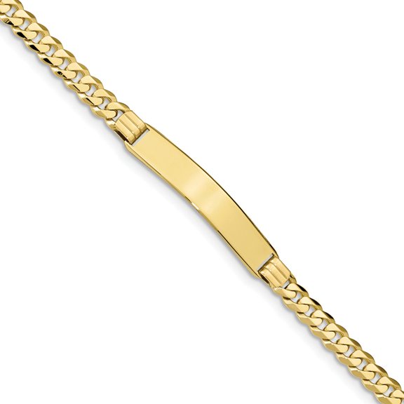 10K Yellow Gold bracelet ID Curb 7 in 6.84 mm 5.47