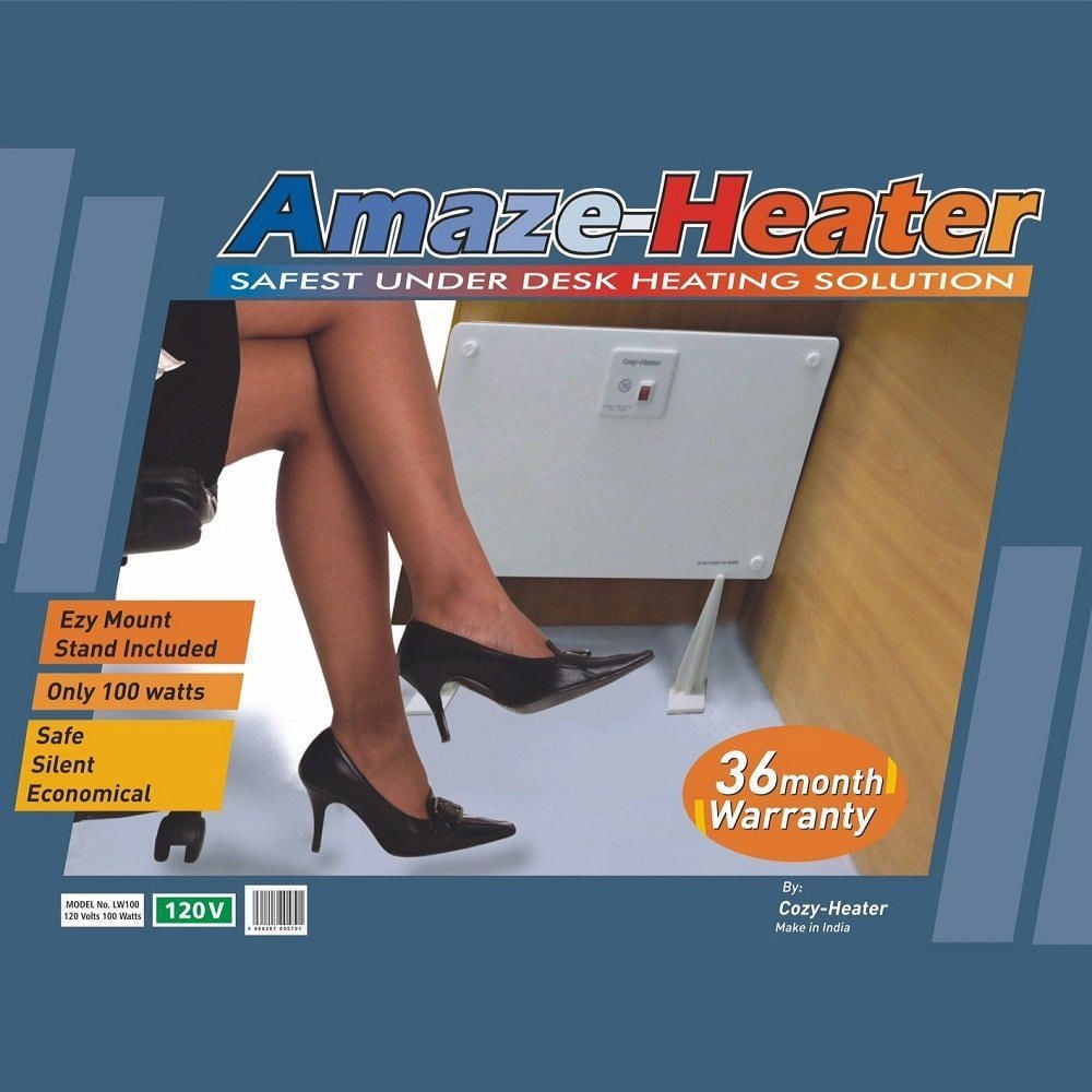 Amaze Heater 100 Watt Ceramic under The Desk Space Heater with Ezymount Stands