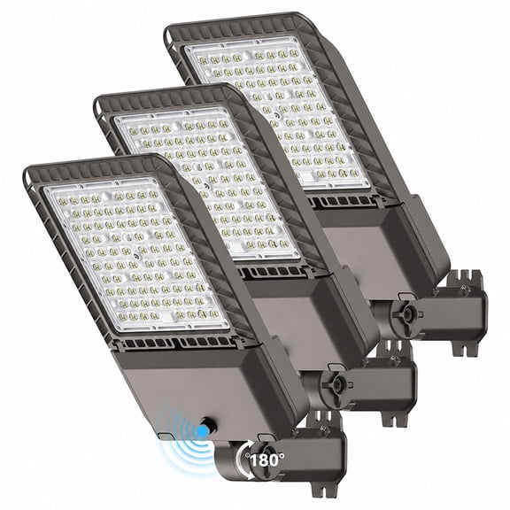 3 Pack 240W LED Parking Lot Light 60000LM 6000K Dusk to Dawn Photocell Outdoor Commercial Street Light