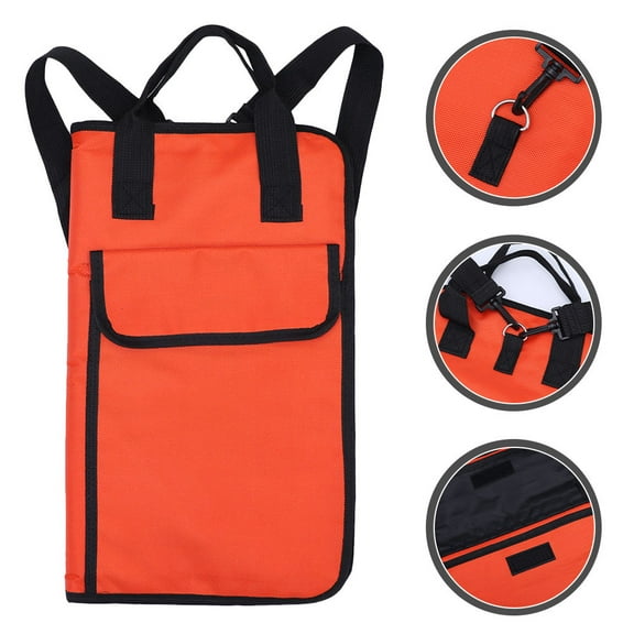 Milisten 1Pack Rectangular Orange Drumstick Bag for Stage Performances