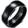 thumbnail image 6 of His Hers CZ Wedding Ring Set Sterling Silver Black Titanium Wedding Bands Him Her 7/12, 6 of 7