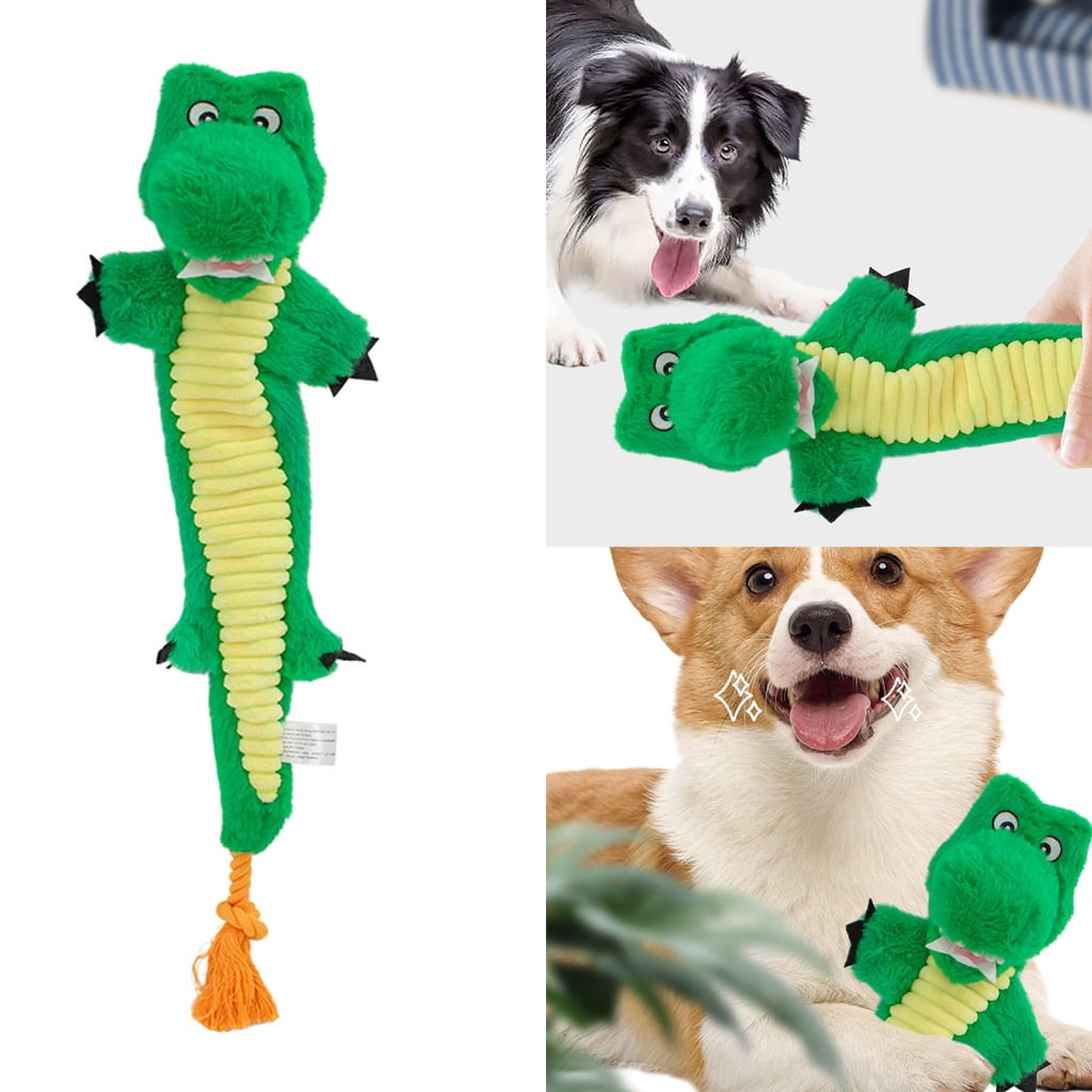 Stuffless Puppy Training Toy Squeaky Snake Designs Soft Rope Plush Chew Interactive Pull Toy For Mental