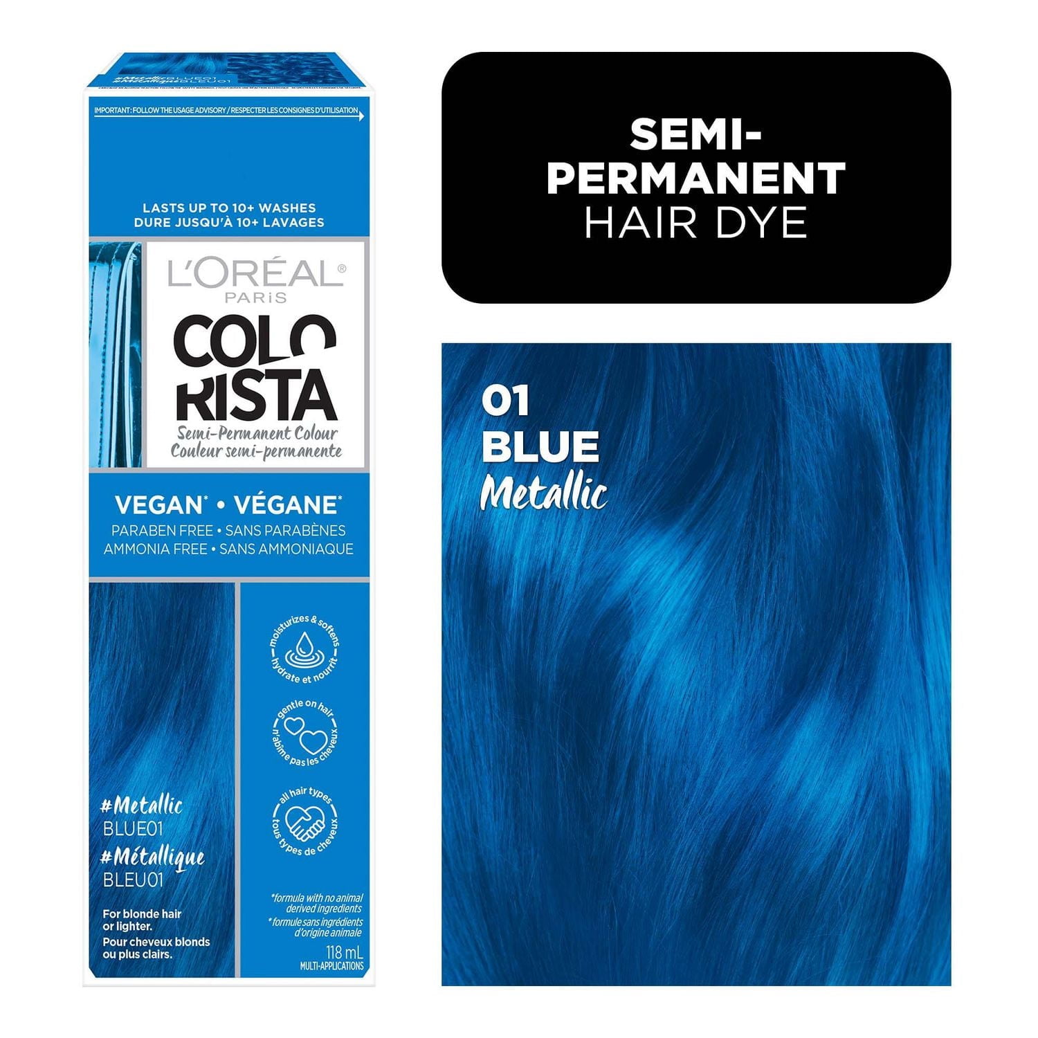 L'Oréal Paris Colorista Semi Permanente Hair Color, Vegan Semi-Permanent Hair Dye