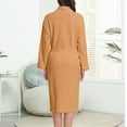 thumbnail image 6 of Plus Size Cotton Robes for Women Fuzzy Women's Nightgowns & Sleepshirts Oversize Length Women's Sleepwear House Womens Robe Yellow, 6 of 8