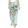 thumbnail image 2 of Kdxio Women's Comfy Stretch World Travel MapPrint Drawstring Pajama Pants-Large, 2 of 9