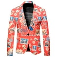 thumbnail image 4 of Christmas Mens Suit 2 Piece Funny Santa Graphic Xmas Jacket Blazer And Pant Set Slim Fit Winter Party One Button Christmas Suit, 4 of 6
