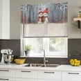 thumbnail image 4 of Blue Snowman Christmas Curtain Valances for Windows, Kitchen Valance Window Treatments Panel 2 Pack, Xmas Farmhouse Tree Snowflake Rod Pocket Short Curtains for Bathroom Bedroom 42 x 18 Inch, 4 of 8
