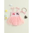 thumbnail image 2 of Okbabeha 4th of July Baby Girl Outfits Toddler Fourth of July Romper Dress American Flag Strap Tulle Bodysuit Tutu Dress Summer Independence Day Clothes, 2 of 8