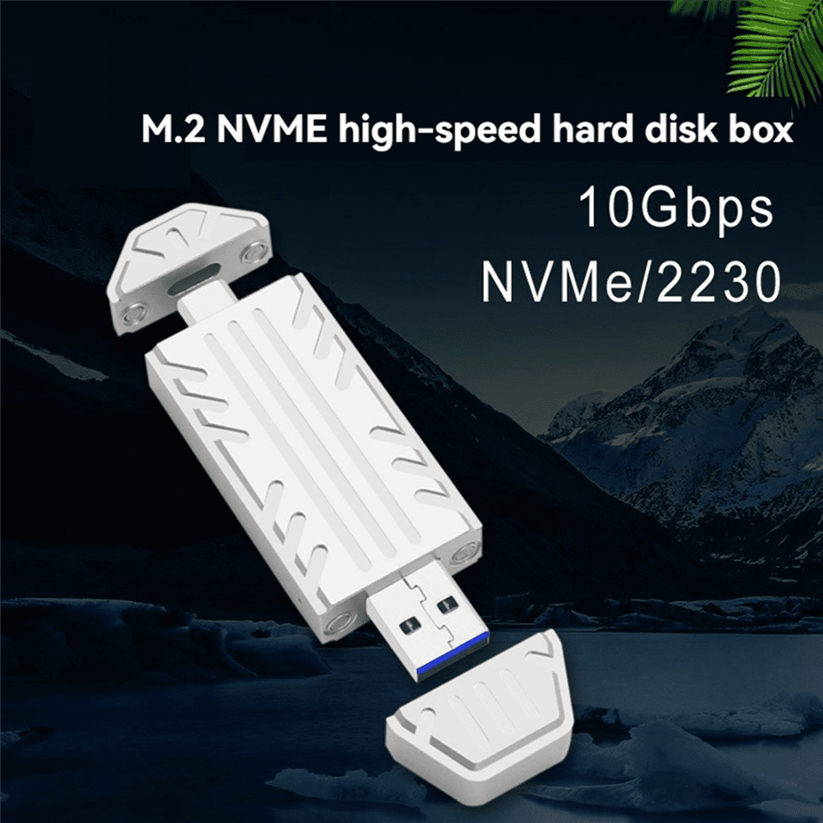 2X M.2 NVME SSD Case External Enclosure USB 3.2 Gen2 10Gbps Type-A + Type-C M2 NVME Adapter Box Supports 2230,2 x M.2 NVME SSD Case 2 x screwdriver 2 x heat sink,Silver