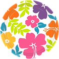 thumbnail image 1 of Assiettes de Dessert de Fête AmscanHibiscus, 7", 50 Ct., 1 of 1