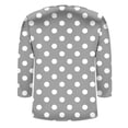thumbnail image 3 of Women’s Polka Dot Print Satin Blouse Crew Neck Half Sleeve Relaxed Fit Top for Casual Daily Wear Gray M, 3 of 7