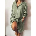 thumbnail image 2 of RWJDXD WUJS Automne Nouvelle Chemise Longue pour Femmes en Coton Lin Cardigan à Manches Longues Chemise à Boutons Multiples, 2 of 7