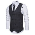 thumbnail image 2 of CEHVOM Men Woolen Double-breasted Vest Suit Retro Business Waistcoat, 2 of 5
