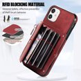 thumbnail image 3 of ELEHOLD Crossbody Wallet Case for iPhone 11 6.1" with RFID Card Slots Zipper Pocket Kickstand Function Shockproof Purse Case with Detachable Shoulder Strap for iPhone 11,Red, 3 of 8