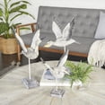 thumbnail image 2 of 18", 18", 13"H Gray Wood Handmade Bird Sculpture, by DecMode (3 Count), 2 of 10