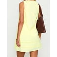 thumbnail image 5 of Yellow Loose Mini Dress With Lace Trim Square Neck Sleeveless Casual Summer Dress For Beach Club Streetwear, 5 of 7