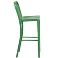 thumbnail image 5 of Flash Furniture Commercial Grade 30" High Green Metal Indoor-Outdoor Barstool with Vertical Slat Back, 5 of 6
