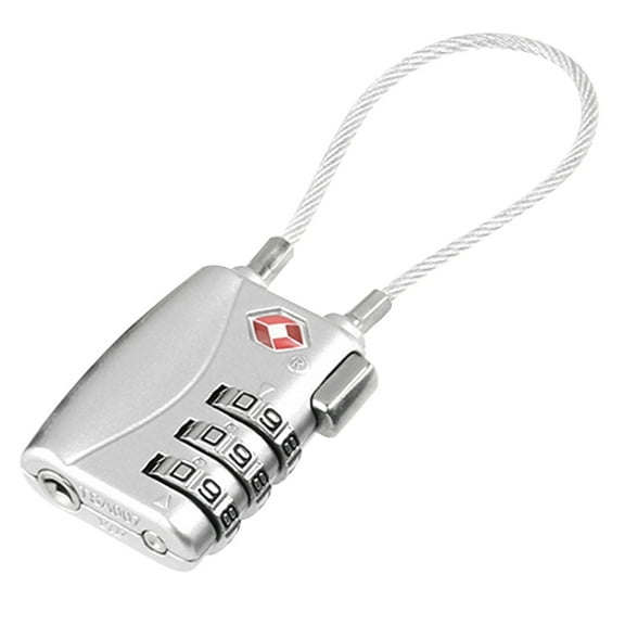 COSMOBETTY TSA Approved Security Cable Luggage Lock Zinc Alloy 1Set 1.6*1.2*0.4in