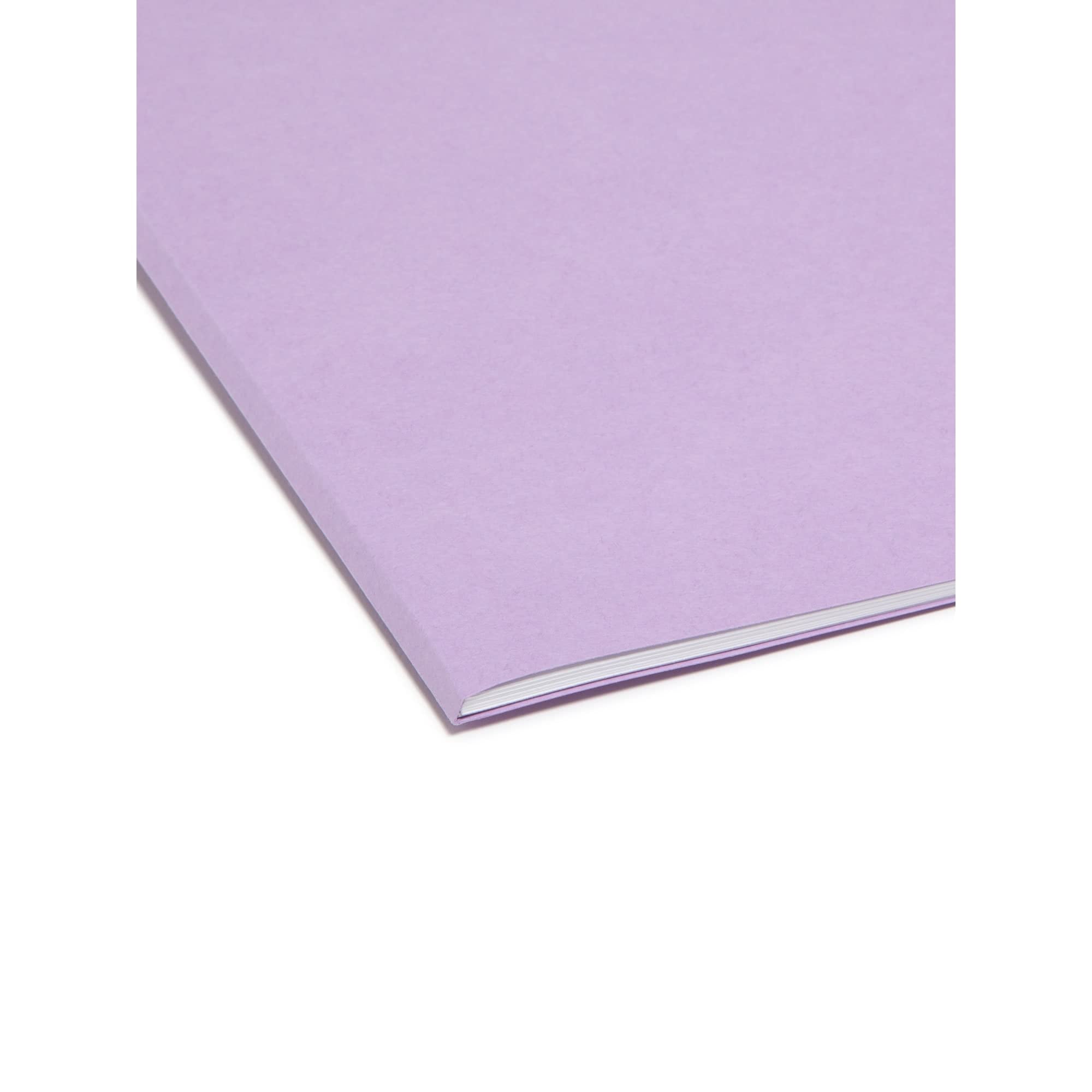 Smead® Color File Folders, With Reinforced Tabs, Letter Size, 1/3 Cut, Lavender, Box Of 100
