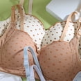 thumbnail image 4 of ALLLIST Unlined Women's Bras Full Coverage Wirefree Training Brown Push up Polka Dot Bralette Women Lingerie Size S-XL, 4 of 5