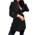 thumbnail image 1 of Brglopf Office Blazer Jacket Suit for Women Long Sleeve Double Breasted Blazer Open Front Lapel Collar Work Office Blazer Jacket with Pockets, 1 of 4
