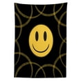 thumbnail image 3 of Ambesonne Emoji Tablecloth Rectangular Table Cover, Classic Smiling Face Grids, 60"x84", Black Mustard, 3 of 4