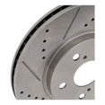 thumbnail image 4 of KarParts360 For Toyota Sienna 2004-2010 Brake Disc Driver OR Passenger Side | Single Piece | Front | Natural | Cross-Drilled And Slotted | Vented | 5 Lugs | Plain Hat | Replacement For 19380, 31314, 4 of 5