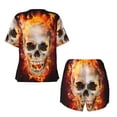 thumbnail image 5 of Naloa Satanic Skull Women's Short-Sleeved Pajama Set, Loungewear, Summer pajamas, Breathable Cozy - 4X-Large, 5 of 9