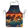thumbnail image 5 of Uemuo Colorful Starry Sky Sleep Dog Printed Bib Apron, Adjustable , Water and Oil Resistant, Cooking Kitchen Chef Apron for Women Men, 5 of 5