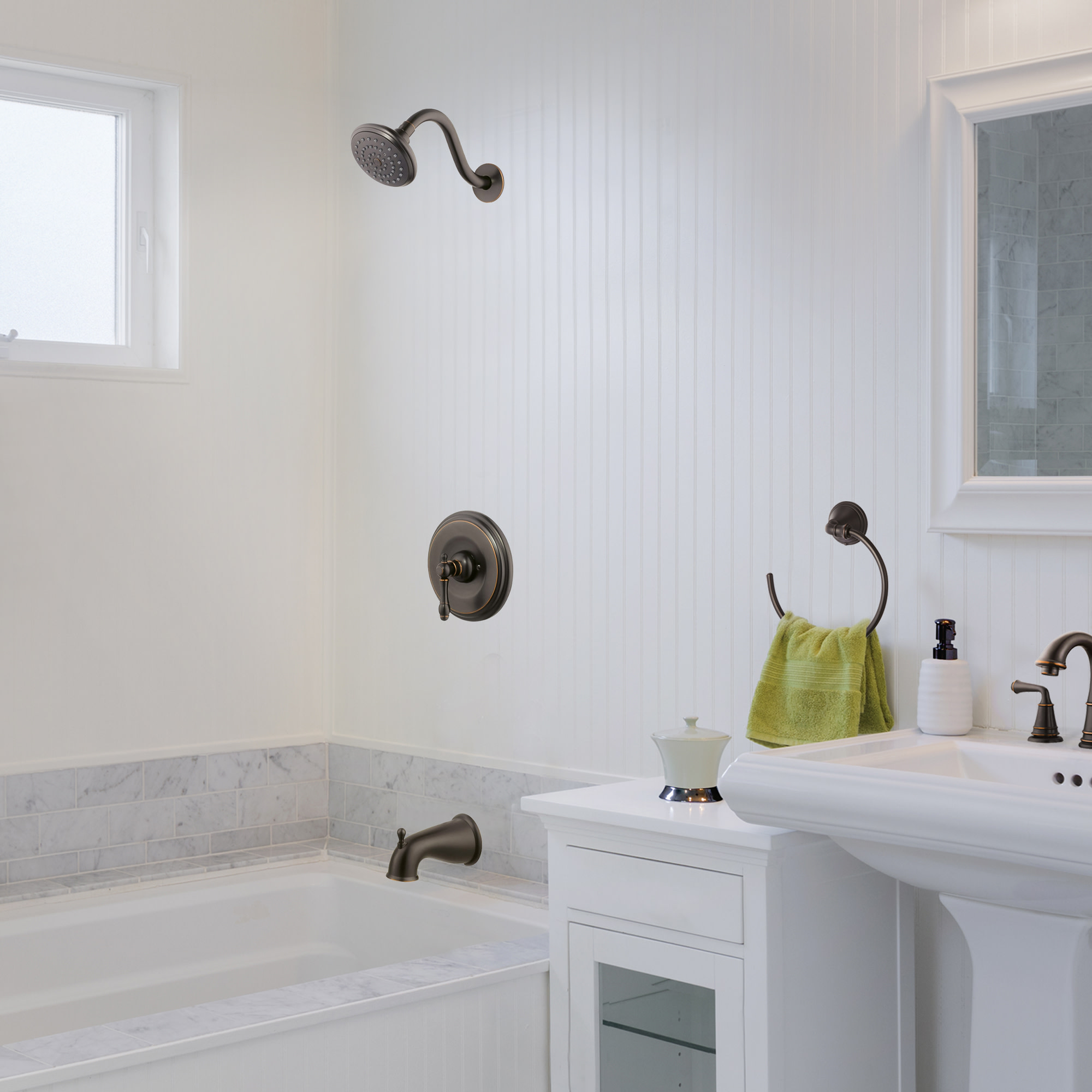 Design House Oakmont 2-Griff-Armatur Schwarz Matt – Für Badewanne & Dusche, Inkl. Ventil
