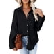 thumbnail image 1 of Camisas de pana con botones para mujer, blusas de manga larga estilo boyfriend, de gran tamaño, chaquetas informales con cuello$Camisas de pana para mujer, camisa de manga larga con, 1 of 5