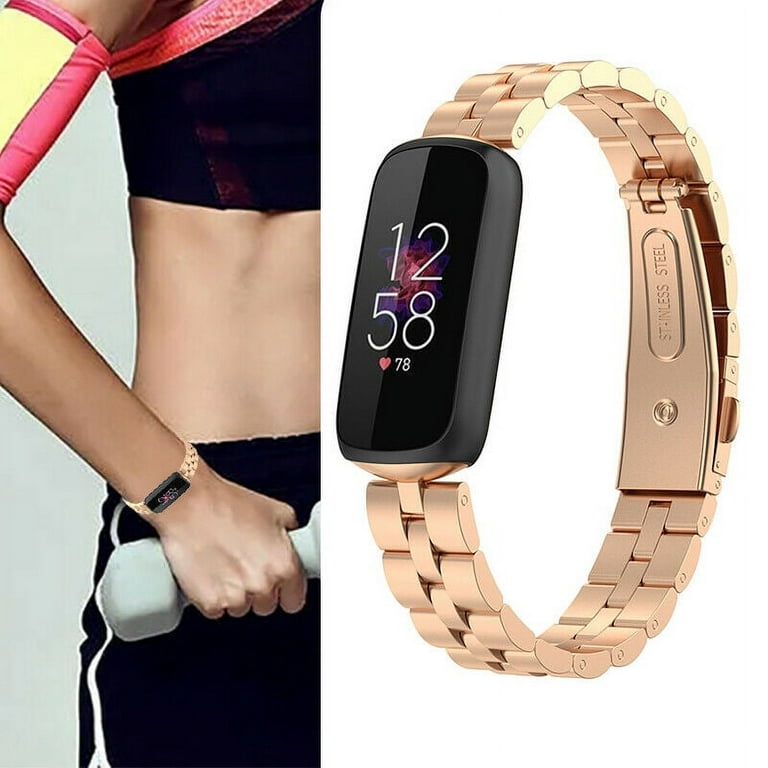 Rose Gold Fitbit Luxe Band Black Fitbit Luxe Bracelet, Slim Fitbit