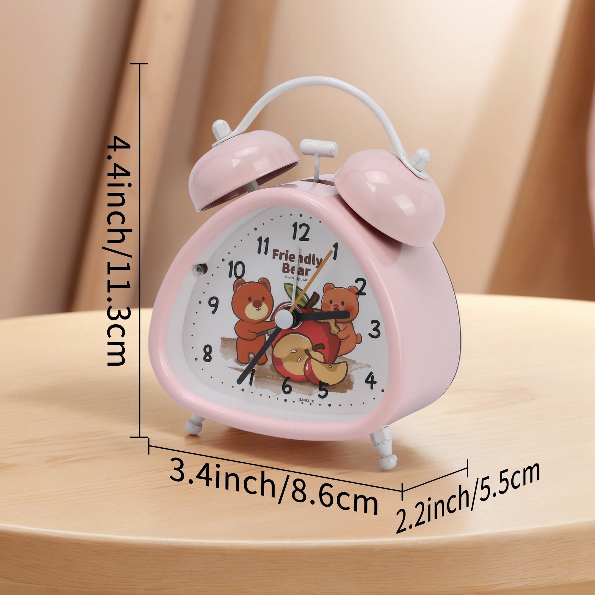 Unique Bargains Triangle Shape Alarm Clock Yellow 4.4"L x 2.2"W x 3.4"H