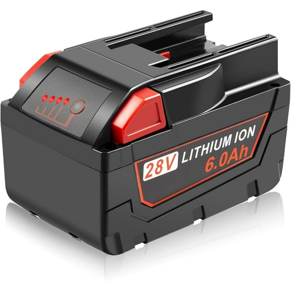 28V 6.0Ah Li-Ion Battery Replacement for Milwaukee Batteries Compatible with Milwaukee 28V Tools Mk-28 Mk-28B, Mk-28BX, 48-11-2830, V28, 0726-20, 0719-20, 0779-22