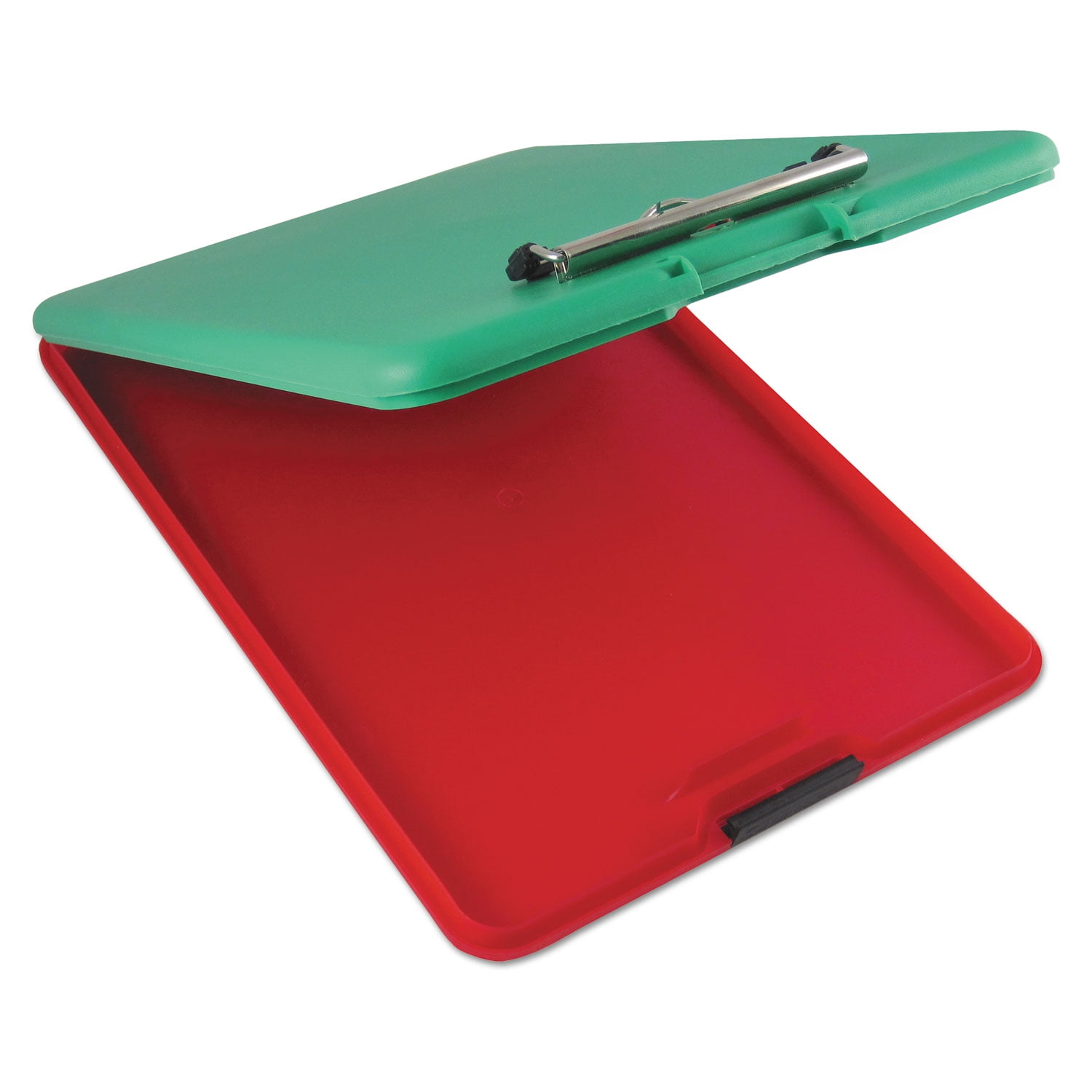 Saunders Slimmate Show2know Safety Organizer/Holder/Clipboard, 1/2" Clip Cap, 9" x 11 3/4" Sheets, Red/Green
