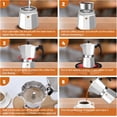 thumbnail image 6 of InnotechSC Aluminum Moka Stove Coffee Maker, Red Moka Pot Coffee Maker for Gas & Electric Stove Top, Classic Italian Coffee Maker, Red Espresso Maker Stovetop, Camping Pot 12 Espresso Cup 20 Oz, 6 of 6