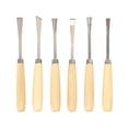 thumbnail image 1 of Juego de cinceles para carpintería, herramientas de tallado de 6 piezas para grabado y carpintería con cuchillos, 1 of 10