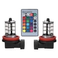 thumbnail image 2 of Colorful LED Fog Light Strobe Blub with Remote Control 12-24V H8 27SMD RGB, 2 of 7
