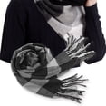 thumbnail image 3 of Winter Scarf Windproof Breathable Soft Contrast Color Tassel Keep Warm Patchwork English Stylish Washable Men Muffler for Outdoor, 3 of 8