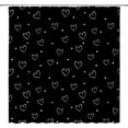 thumbnail image 3 of Black Heart Shower Curtain Valentine''s Day Romantic Love Sweet Lover Minimalist Modern Bathroom Decor Curtains Set with Hooks, 35" W x 70" H, 3 of 6