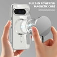 thumbnail image 5 of ELEHOLD Wallet Magnetic Case for Google Pixel 10 /10 Pro Transparent Clear Back RFID Card Holders Compatible with Mag Safe Shockproof Anti-Scratches Protection Case, Grey, 5 of 7