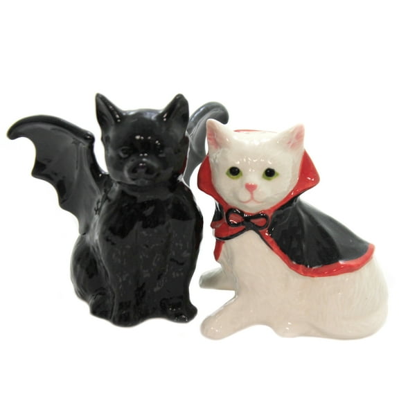 Ceramic Halloween Vampire Dracula Cat Salt and Pepper Shakers Gift