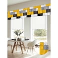 thumbnail image 6 of 2 Panels Yellow Grey Geometric Valance for Windows, Modern Black White Abstract Art Light Filtering Kitchen Curtains, Rod Pocket Window Treatment Curtain Valances for Living Room Bedroom, 60"x18", 6 of 9