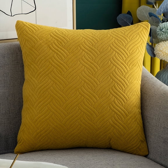Byujiro Decorative Throw Pillow Cover 18x18in Soft Quilted Cushion Case for Couch, Bed, Living Room, Home Decor