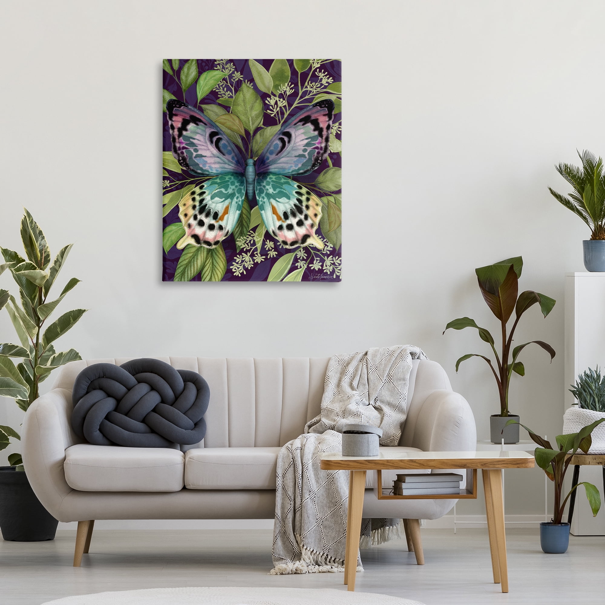 Stupell Industries Midnight Garden Butterfly Canvas Wall Art, design by Nicole Tamarin