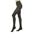 thumbnail image 4 of MeMoi Leaf Patterned Cotton Blend Sweater Tights - Womens - Female (Small/Medium, Rosin Heather), 4 of 9