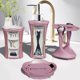 thumbnail image 3 of Juego De Accesorios De Baño De 5 Piezas, Colección De Juego De Baño Con Dispensador De Jabón, Soporte Para Cepillo De Dientes, Vaso Y Jabonera (Rosa), 3 of 5
