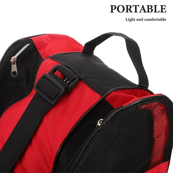 HEATSHAKING Roller Skate Bag For Boys Red Oxford Cloth 1Pack 16.51X15.52X0.79In