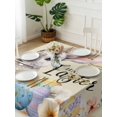 thumbnail image 3 of Happy Easter Suqare Tablecloth - 60 x 60 Inch, Spring Grey Bunny Colorful Eggs Flower Brown Waterproof & StainResistant Tablecloth, Washable Oil-proof Table Cover for Dining/Party/Wedding/Buffet, 3 of 9