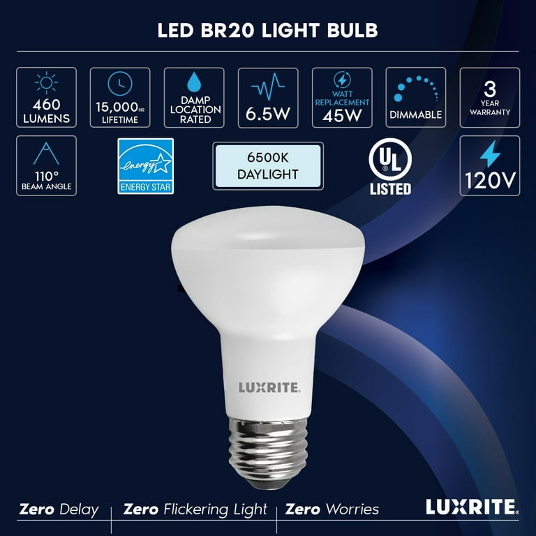 Luxrite Edison T9 LED Tube Light Bulbs 60W Equivalent 3000K Soft White 550 Lumens Dimmable 5W UL Listed E26 6 Pack